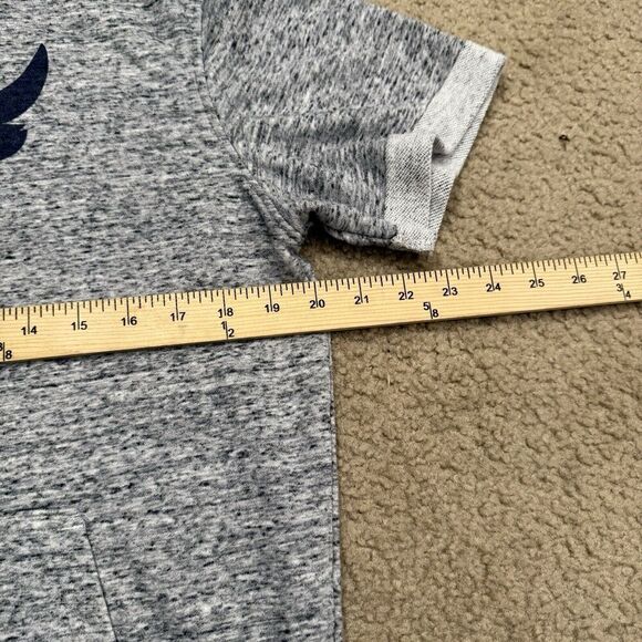 Under Armour Project Rock Hooded Shirt Short Sleeve Mens Medium Grey Blue - Picture 6 of 7